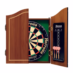 Harrows Darts Pro's Choice, Cible de fléchettes, Multicolore, Bois, 6 pièce(s), Rosewood Finish Cabinet (with scoreboards ins ...