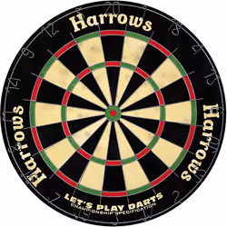 Harrows Darts Lets Play Darts, Cible de fléchettes, Noir, Vert, Rouge, Jaune, Soie, Adulte, 6 pièce(s)