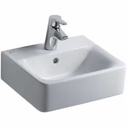 Ideal Standard - Lave-mains Connect 40 x 36 cm blanc - E713701 Lave-mains Cube Connect 40x36 cm simple En grès fin Percé 1 tr ...