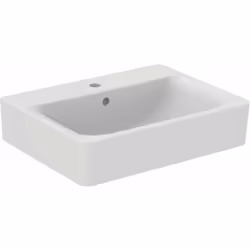 Lavabo céramique Cube avec trop-plein dimensions : 600 x 460 x 175 mm matériau : céramique sanitaire avec 1 trou pour mitigeu ...