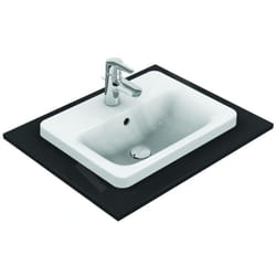 Ideal Standard - Connect - Lavabo encastré, 500x390 mm, avec déversoir, 1 ouverture pour mitigeur, blanc E504301