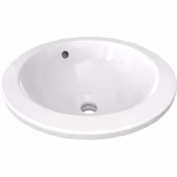 Ideal Standard Connect 1 x lavabo à encastrer rond Porcelaine cristal Sans trou pour robinet Avec trop-plein (rond) Couleur : ...