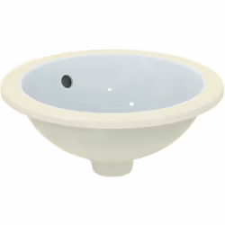 Vasque ronde à encastrer sous le plan de travail avec trop-plein dimensions : diamètre 380 mm matériau : céramique couleur :  ...
