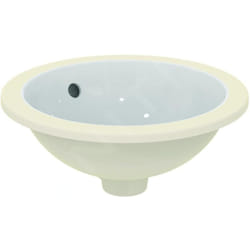 Ideal Standard - Connect - Lavabo pour installation sous plaque, diamètre : 380 mm, avec déversoir, blanc E505201