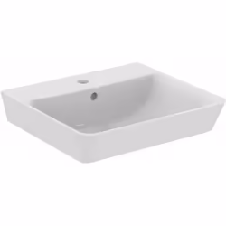 Lavabo céramique Cube avec trop-plein dimensions : 500 x 450 x 160 mm matériau : céramique sanitaire avec 1 trou pour mitigeu ...