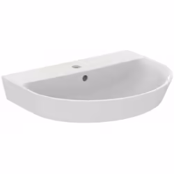 Lavabo avec trop-plein dimension 600x460x160 mm (lxpxh) couleur blanche 1 trou pour mitigeur matériau argile réfractaire fine ...