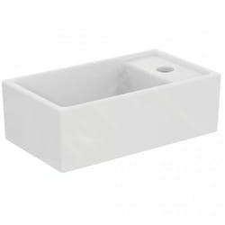 Ideal Standard - Tempo - Lave-mains, 370x210 mm, sans trop-plein, 1 trou de robinetterie à droite, blanc E210901