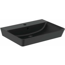 Ideal Standard - Connect Air - Lave-mains Cube 40x35x16 cm, avec trop-plein, avec trou pour robinetterie, noir E0307V3