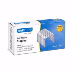 Rapesco S24807Z3, Pack d'agrafes, 24/8, 8 mm, 5000 agrafes, Acier, Argent