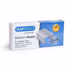 Rapesco 923/6mm, Pack d'agrafes, 923/6, 6 mm, 1000 agrafes, Métal, Argent
