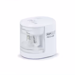 Rapesco PS12-USB, Taille crayon électrique, Blanc, Plastique, Acier, 1,2 cm, 6 mm