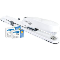 Rapesco 1481 790 ECO Agrafeuse Long Bras à grande capacité-Rechargement frontal Boîte de 1000 Agrafes 26-6-24-8 mm Blanc 148