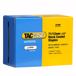 Boîte de 20000 agrafes galvanisées de type 71 L. 12 mm Noir . Agrafes à fil fin parfaitement adaptées aux applications de tap ...