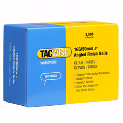Boîte de 2500 clous de finition à angle de type 16G L. 50 mm. Compatible avec les cloueurs Dewalt DC618, Paslode IM250A et IM ...