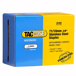 Boîte de 20000 agrafes en acier inoxydable type 71 L. 10 mm. Agrafes à fil fin parfaitement adaptées aux applications de tapi ...