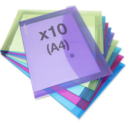 Pochettes - Bouton pression - A4+ - Semi-transparent - 10 unités - Rapesco