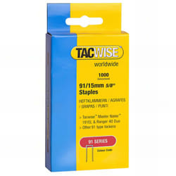 Boîte de 1000 agrafes à couronne étroite type 91 l. 15 mm - TA-0283 Tacwise