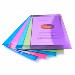 Pochettes Porte-Document Transparent à Pression Couleurs Vives A5 - RAPESCO - Lot de 5