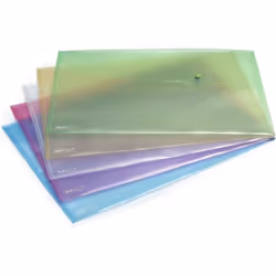 Pochettes Porte-Document - Assorti Pastel - Lot de 5 - A3 - Bouton-pression - Mixte
