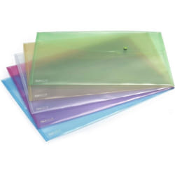 Pochettes Porte-Document - Assorti Pastel - Lot de 5 - A3 - Bouton-pression - Mixte
