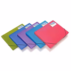 Porte-Documents A4 - RAPESCO - 5 pièces - Couleurs Vives - 25mm - Transparentes