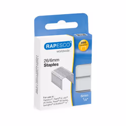 Rapesco S2662MA3, Pack d'agrafes, 26/6, 6 mm, 2000 agrafes, Acier galvanisé, Argent
