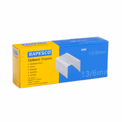 Rapesco S13060Z3, 5000 agrafes, Acier, Gris, Rexel, Rapid, Leitz, Novus, Esselte, Arrow, Stanley, 6 mm, 115 mm