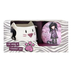 Gorjuss Lot Ruby wild Tasse Dessous de verres 2 Pièces Céramique Gris