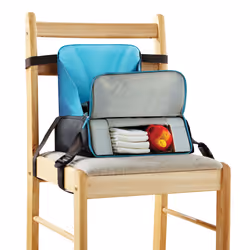 Munchkin Rehausser Chaise Bleu, Réhausseur, 22,5 kg, Pliable, Plateau repas, Bleu, Gris