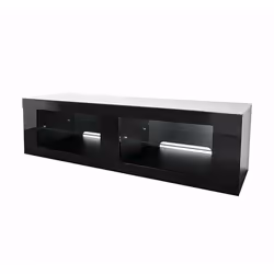 B-Tech BTF807, Noir, Noir, 2 étagères, Transparent, Verre, 70 kg