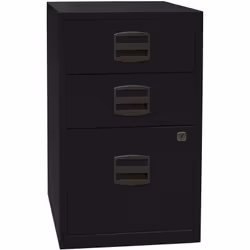 Caisson hauteur bureau PFA, 2 tiroirs, 1 tiroir pour DS, noir. Produit livré = monté. Hauteur = 672 mm. Largeur = 413 mm. Pro ...