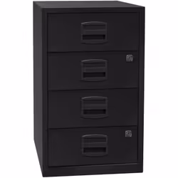 Caisson hauteur bureau PFA, 4 tiroirs universels, noir. Produit livré = monté. Hauteur = 672 mm. Largeur = 413 mm. Profondeur ...