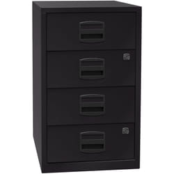 BISLEY, Caisson hauteur bureau PFA, 4 tiroirs universels, noir