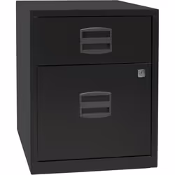 Caisson mobile hauteur bureau PFA, 1 tiroir, 1 tiroir pour DS, noir. Produit livré = monté. Hauteur = 528 mm. Largeur = 413 m ...