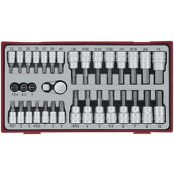 Jeu de douilles/embouts 1/4 3/8 Plat- PH- PZ- TX-- hex 35 pièces Teng Tools TTBS35