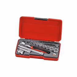 TENGTOOLS 186901104 3/8 T3834S JEU DE 34 DOUILLES Jeu de 34 douilles 3/8". Comprend une clé à cliquet de 3/8 », une tête de t ...