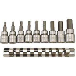 Embouts sur douilles (af) Hex sur rail 3/8 10 pcs Teng Tools M3812