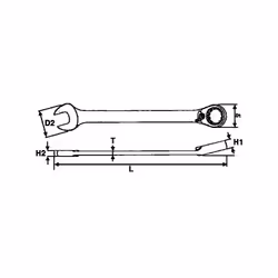 TENGTOOLS 109720201 CLÉ MIXTE À CLIQUET RÉVERSIBLE 9MM 600509R La clé à cliquet réversible Tengtools a une pente de 13 degrés ...