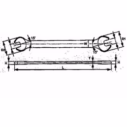 Tengtools Modèle de clé à double extrémité 621415. Robuste, facile à utiliser Desserrez et serrez les vis ou les écrous hexag ...