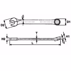 Tengtools model 600541 clé de combinaison métrique . Caractéristiques : Chrome vanadium et finition mate 15 degrés Mix entre  ...