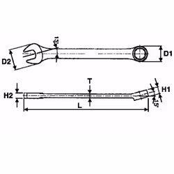 Tengtools Extra Short Combination Key Model 6005M11 . Caractéristiques : Modèle extra court qui permet une meilleure accessib ...