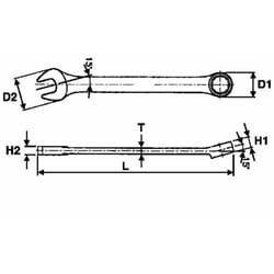 Tengtools - Clé mixte extra courte, 17 mm 6005M17 116510801