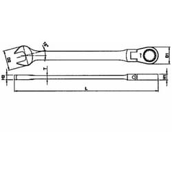 Clé à anneau à cliquet articulée, 11mm Tengtools 600511RF 131890402