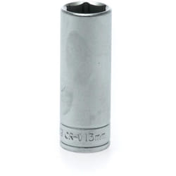 Douille longue 6 pans avec tige 1/4'' 13 mm