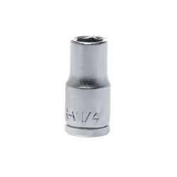 Douilles en pouces, avec un trou de travail hexagonal. Fabriqué en acier au chrome-molybdène. Chromé mat. Longueur 25 mm. Con ...