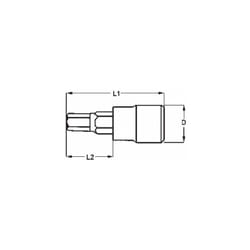 Clé à douille, 1/2, hexagonale, équipée 6mm, extra longue Tengtools M122506A