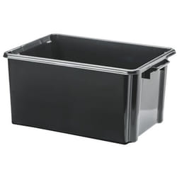 Bac de rangement plastique recyclé CEP Strata - 32 litres - dim : h 24,1 x l 52 cm - Lot de 5