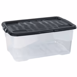 Boîte multi rangements pour ranger ou archiver documents, fournitures et objets personnels. Boîte à rangements 42 L en plasti ...