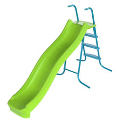 Toboggan 4 marches en métal 220 cm vert