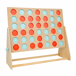 Jeu de société - Puissance 4 - Géant en Bois FSC® - 42 pions - Intérieur/Extérieur - 3 ans et plus